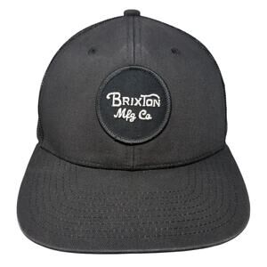 Brixton Mfg Co. Snapback Trucker Hat Black One Size Adjustable Embroidered